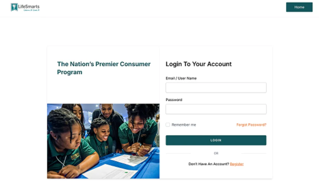 LifeSmarts LMS login screen