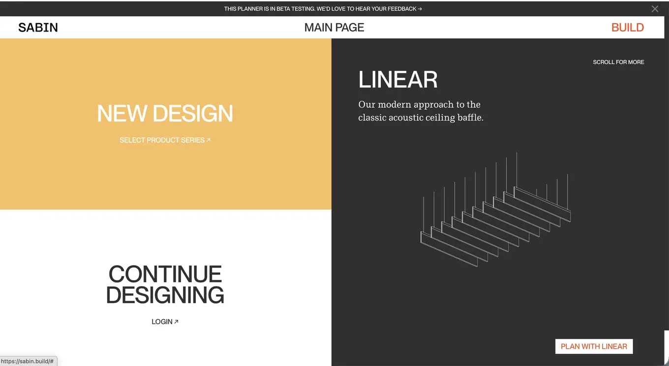 Sabin acoustic product planner